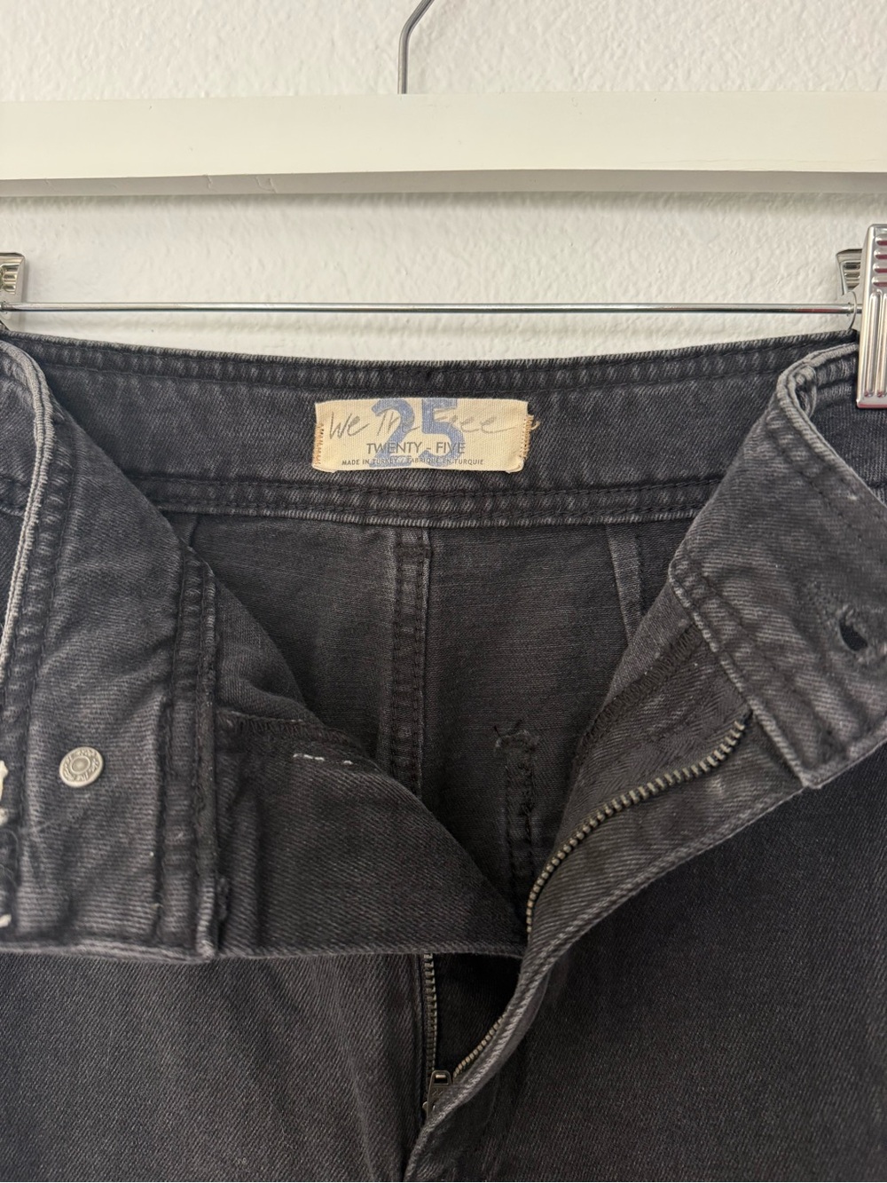 Free People Black Wide-Leg Frayed Hem Jeans - Picture 2 of 3